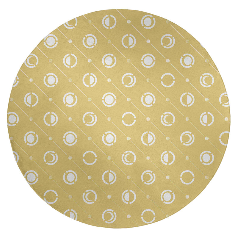 Tapis jaune/blanc lune phases, Tapis de couloir 2 pi 5 po x 8 pi
