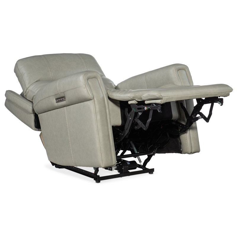 Callysta Power Recliner with Power Headrest & Lumbar, Gray Genuine Leather