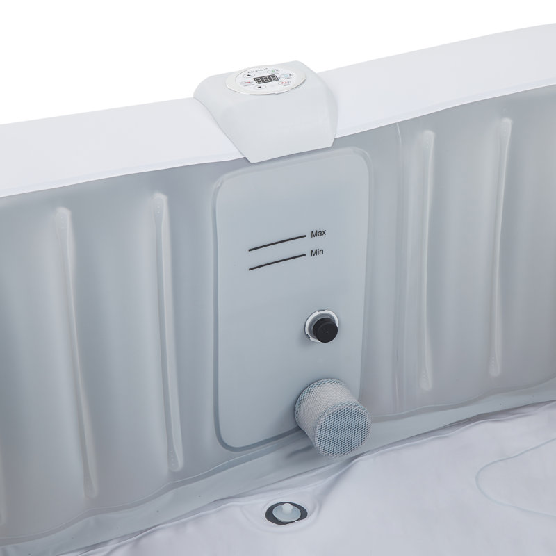 RELXTIME 6 Person 130 - Jet Polyvinyl Chloride (PVC) Square Inflatable Hot Tub