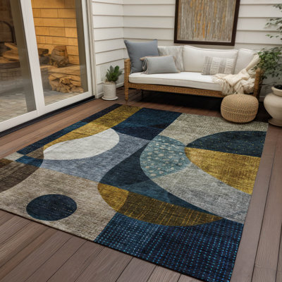 Tapis d'intérieur / extérieur bleu Seraphine 