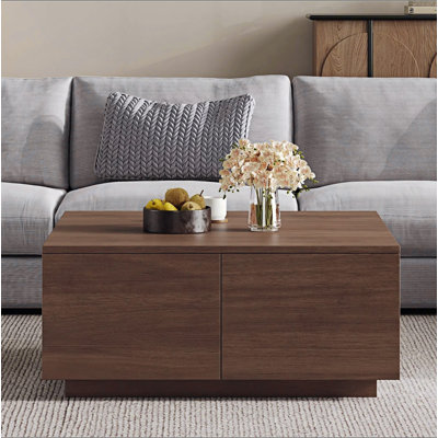 Table basse carrée 33,25 po à 4 tiroirs