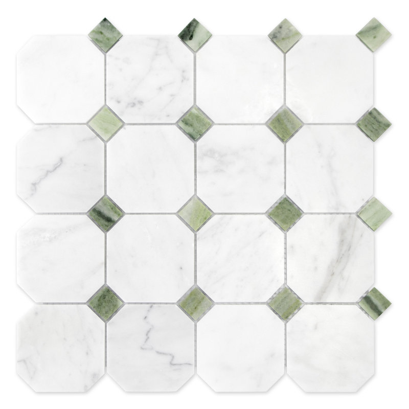 11.5" x 11.5" Honed Octagon Natural Marble Floor & Wall Mosaic Tile