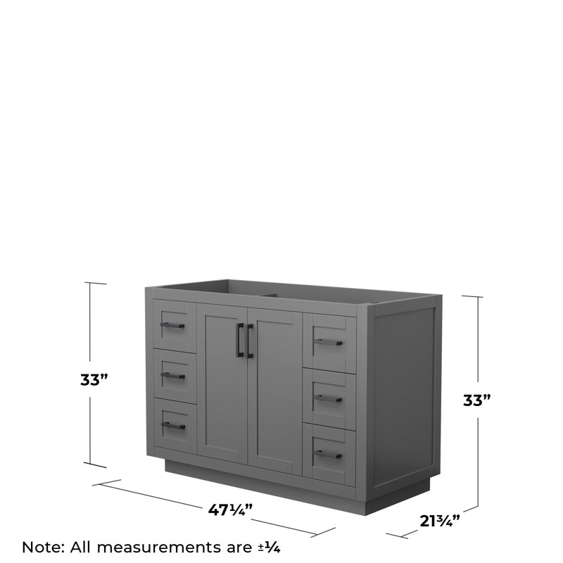 Miranda 48" Dark Gray Freestanding Single Bathroom Vanity with Matte Black Trim