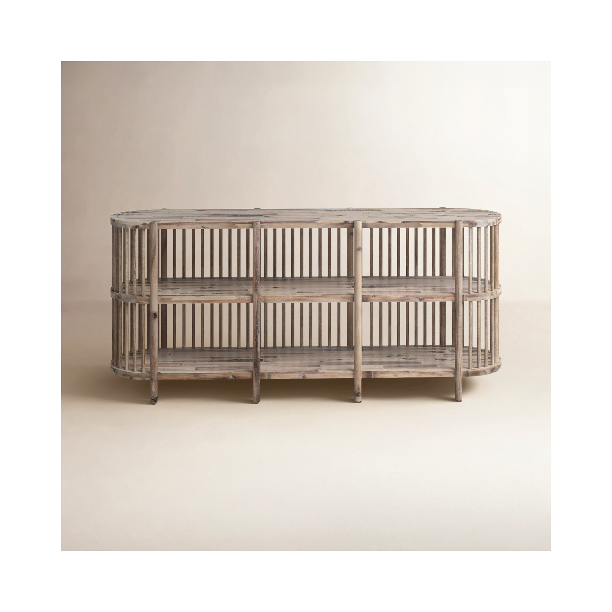 Charnock Wide Acacia Solid Wood, 32"H x 72"W x 18"D, Gray Wash