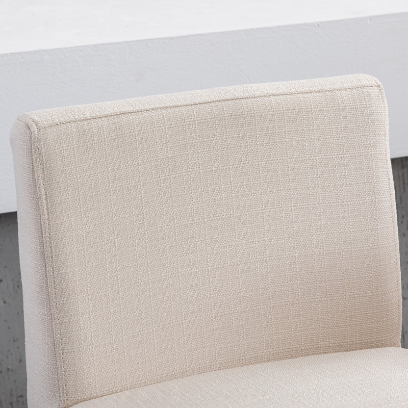 Bernardini Modern Upholstered Counter Stool, Cream/Black Frame, Bar Stool (31" Seat Height)