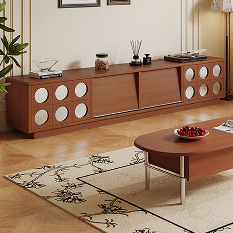 Meuble télé moderne en bois manufacturé couleur cerise, 86.61