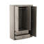 Garde-robe de chambre à 3 portes avec 2 tiroirs, grain de bois gris, décoration moderne et confortable-1327037798