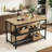 55" W Kitchen Island with Two Storage Shelves and Large Worktop