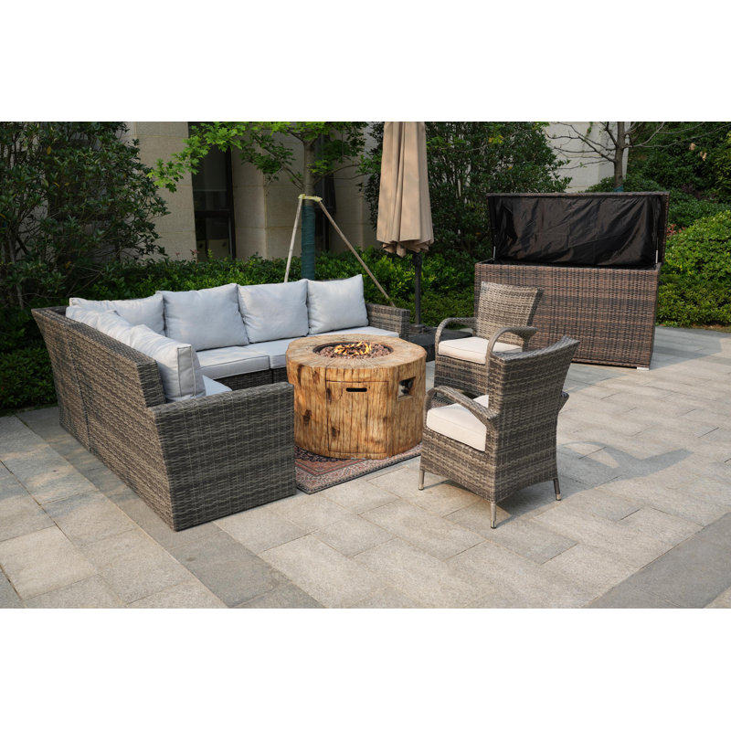 Ensemble de conversation pour 8 personnes avec coussins Charsity Wicker / Rattan