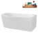 63" Streamline Soaking Glossy White Freestanding Tub and Tray With Internal Drain