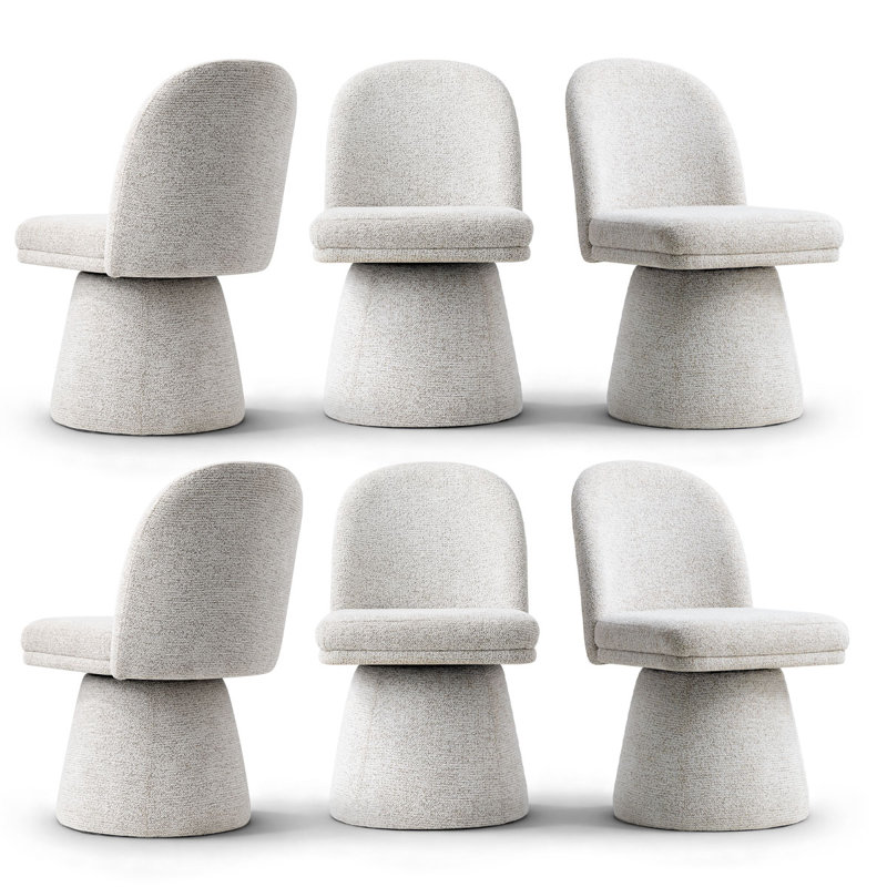 Upholstered Swivel Dining Chair, Cream