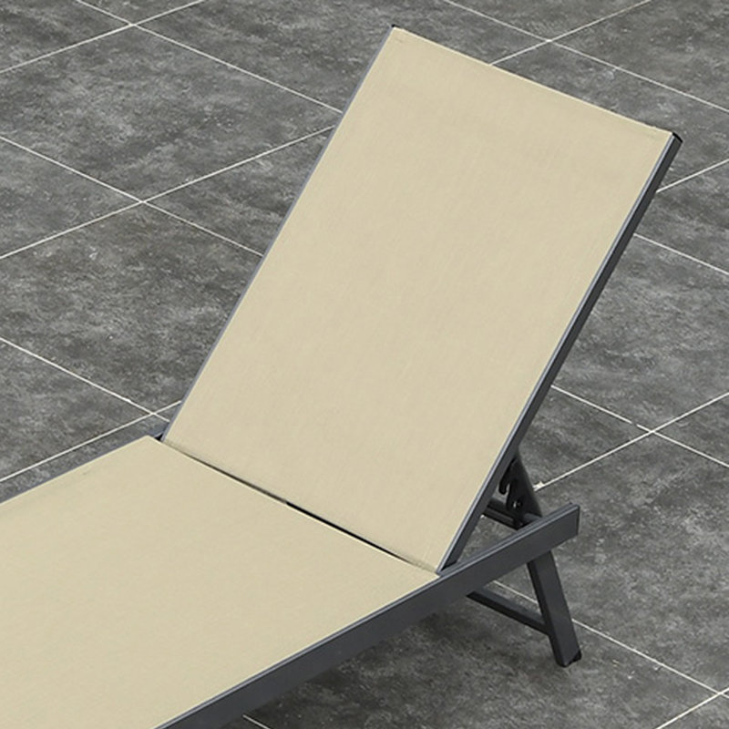 Chaise longue de plage pour l'extérieur, Beige, 1