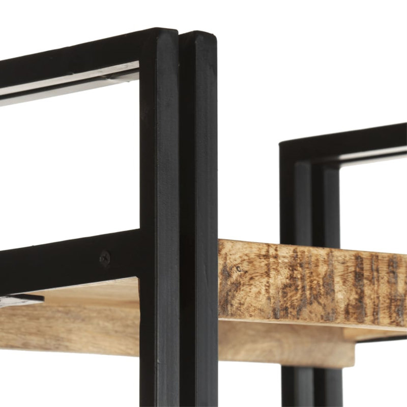 Bibliothèque en bois de manguier massif, Naturel, H 70,87 po x l 35,43 po x P 11,81 po