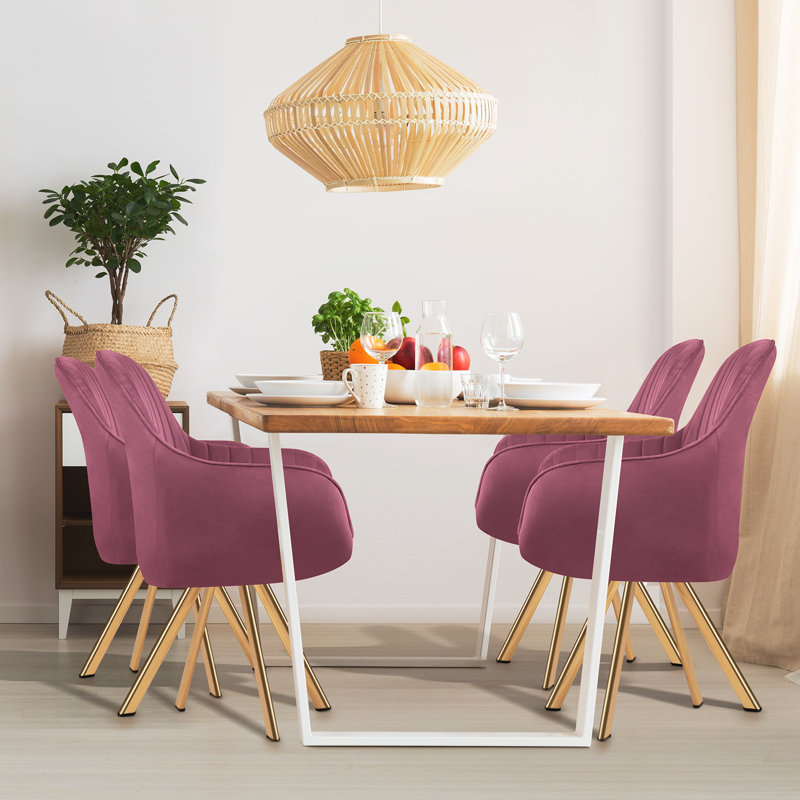 Fauteuil d'appoint pivotant de 24,4 po Rhudie, Tissu rose