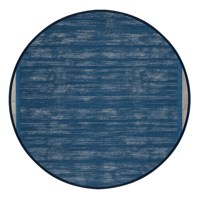 Tapis bleu uni lavable à la machine
