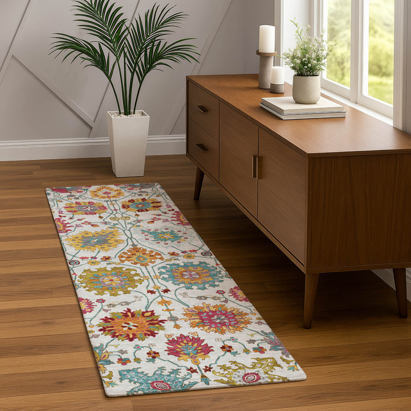 Machine Washable Indoor/Outdoor Chantille ACN2288 Damask Rug, Runner 2'3" x 7'6"