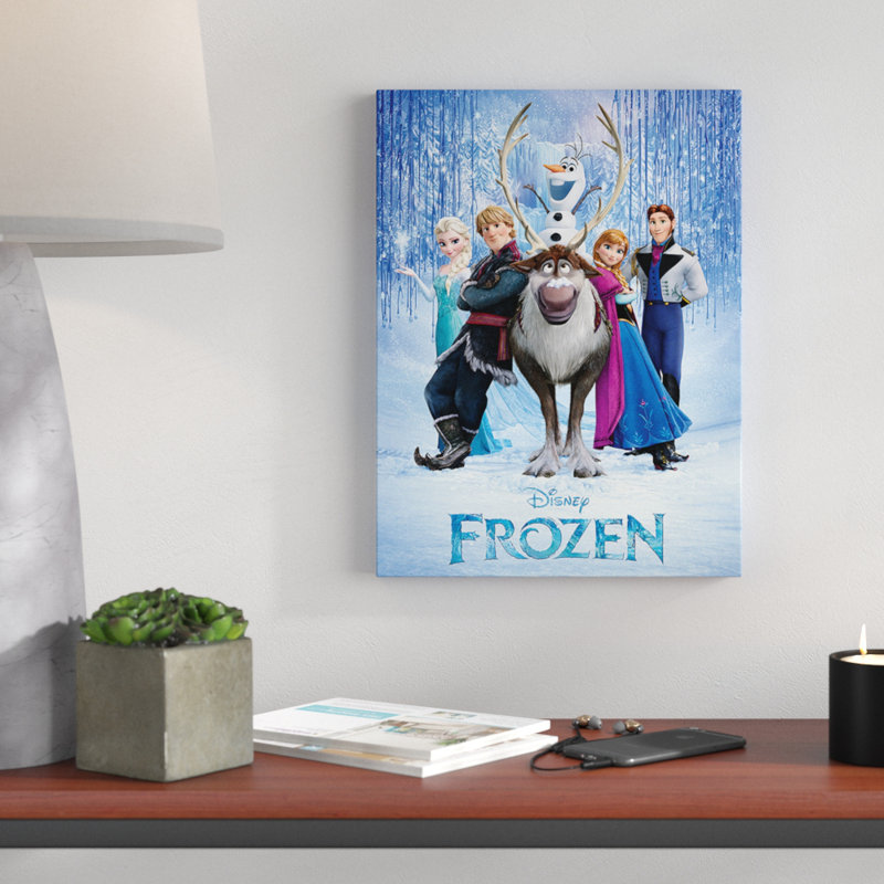 Frozen, Cast Vintage Advertisement Graphic Art Print on Canvas, 80cm H x 60cm W x 3.8cm D