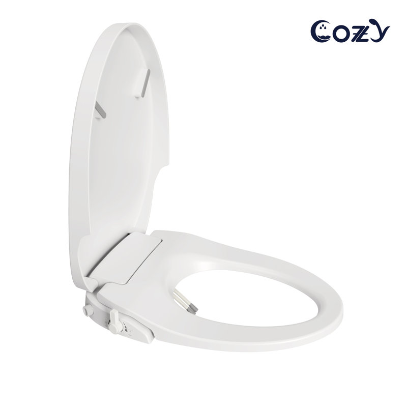 Siège de toilette de bidet allongé non électrique avec lavage arrière et féminin, contrôle de la pression d'eau et buses autonettoyantes