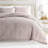 Waffle Textured 3-PC Comforter Set All Season Down-Alternative Ultra Soft Bedding-1862644902-1862644897