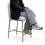 Chaise rembourrée à hauteur de comptoir en acier forgé et à hauteur de comptoir Lalia-700695778