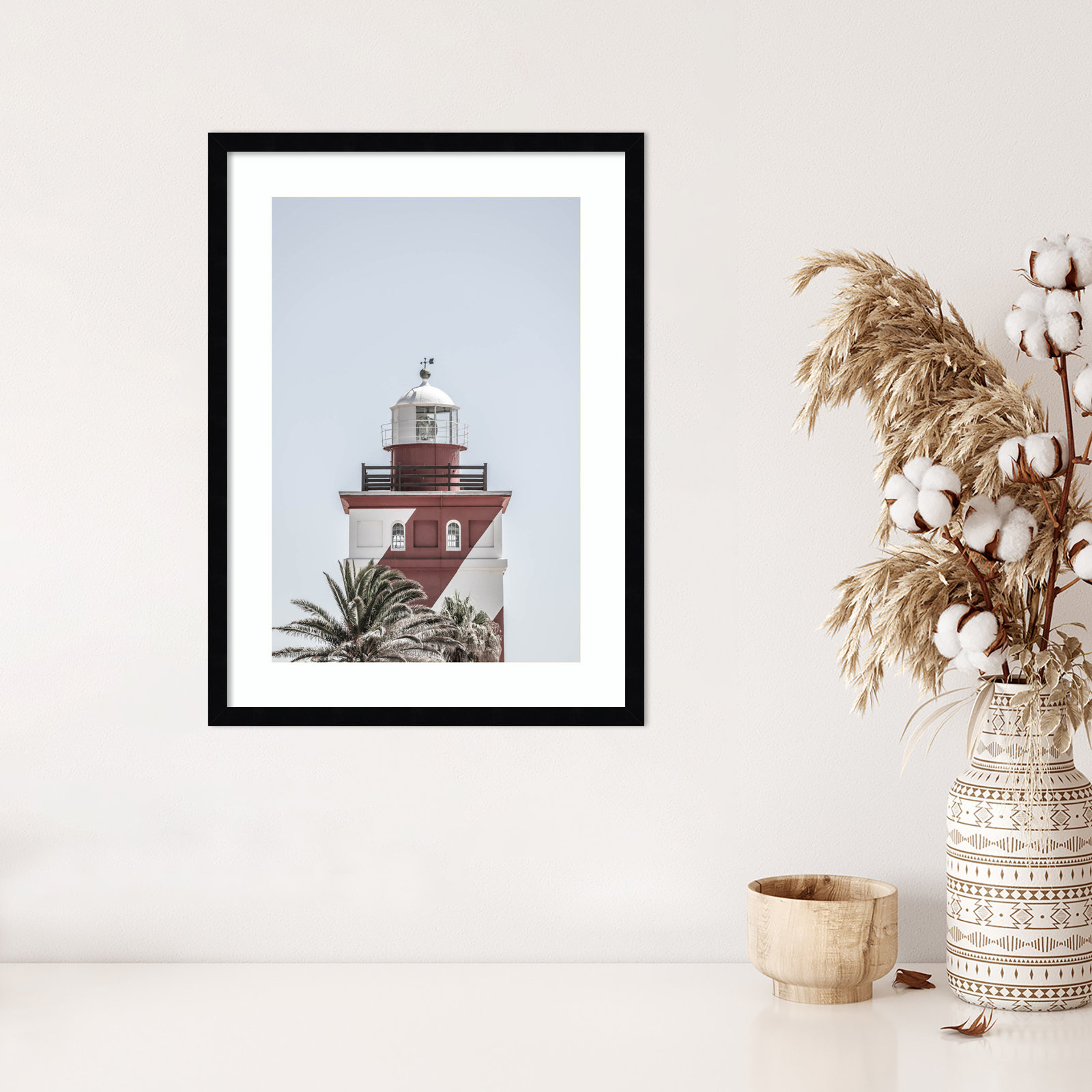 Daisey "Green Point Lighthouse" Print, Black , 25" H x 19" W