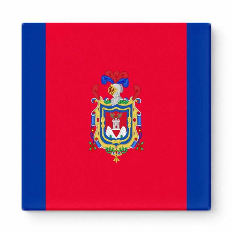 Drapeau de la ville de Quito - Capitale de l'Équateur, art mural sur toile, H 16 po x l 16 po
