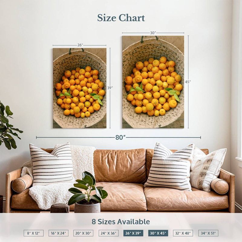 Panier Yarlin de citrons frais, H 45 po x l 30 po