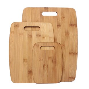 Ginsu Bamboo Wood Cutting Board Set with 6 Color-Coded Mats and