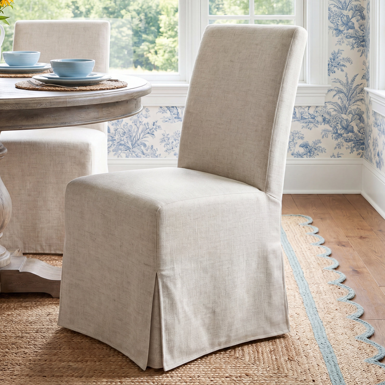 Stoffer Home Lindy Cotton Side Chair, Zinc 