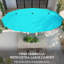 Très grand parasol d'extérieur à double face avec poignée à manivelle et bouches d'aération pour cour, terrasse, piscine, marché, bleu