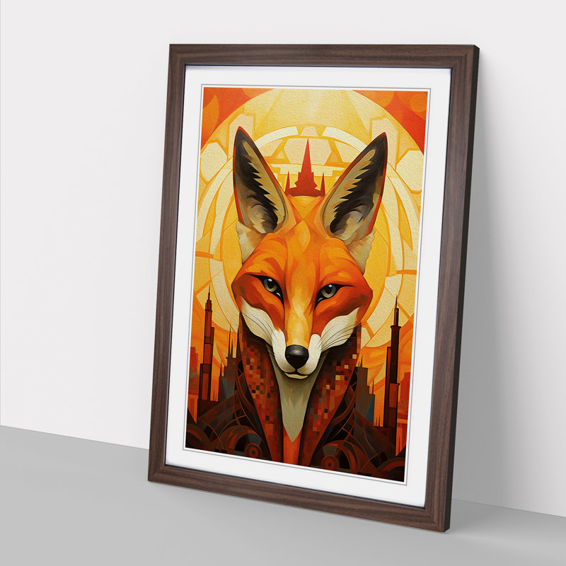 Single Picture Frame Print on Wood, Walnut Framed, 46cm H x 34cm W