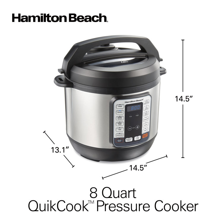 Hamilton Beach Slow Cooker, 5 Qt, Black - 10 3/5L x 15 1/2W x 8