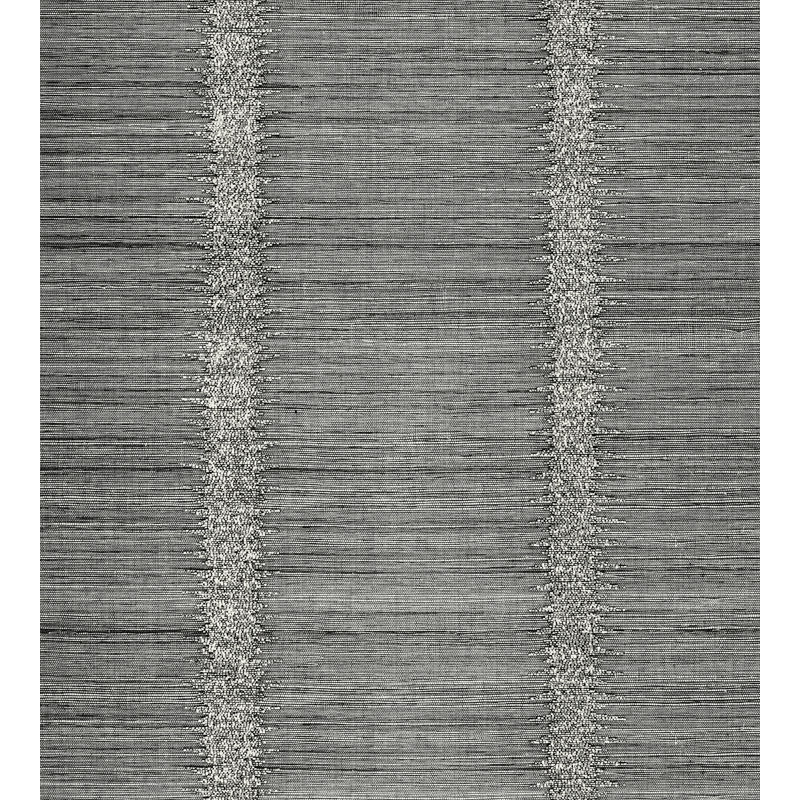 Kingsley Striped Grass Cloth Wallpaper Roll, Carbon