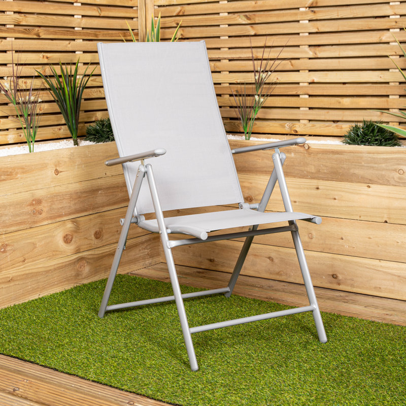 Foldable Outdoor Patio Dining Armchair, White