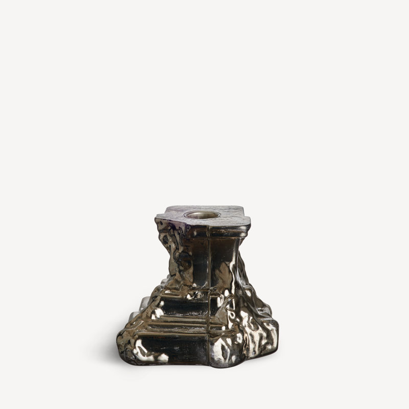 Rocky Baroque 3.74'' H Glass Tabletop Candlestick