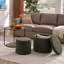 Repose-pieds, ensemble de repose-pieds multifonctionnel, combinaison de repose-pieds et de table, avec tabouret tambour, avec espace de rangement-907258571