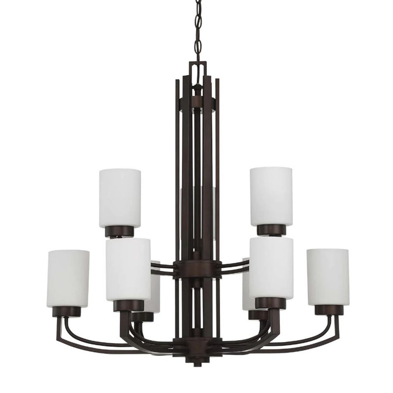 Lustre classique à 9 lumières avec abat-jour