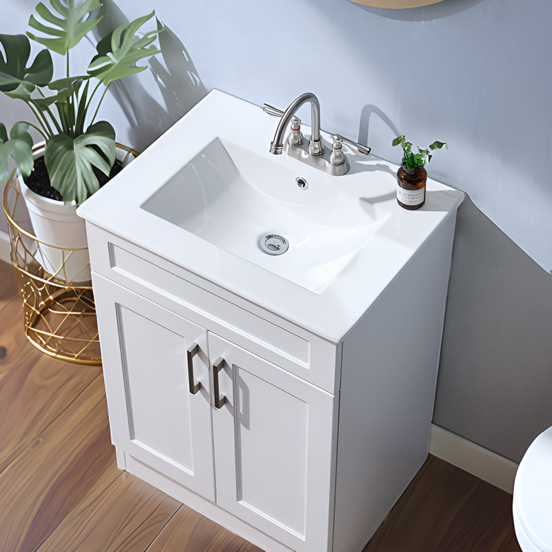Meuble-lavabo simple 24 po avec plateau en céramique