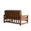 Causeuse d'extérieur en bois de teck massif Gustina avec coussin et accoudoirs-1118500620-1118507691