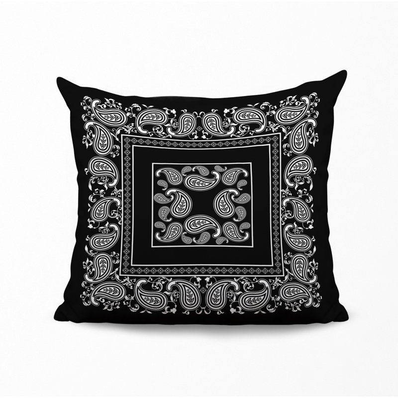 Housse et insert de coussin décoratif en polyester, L 15 po x H 15 po, Noir