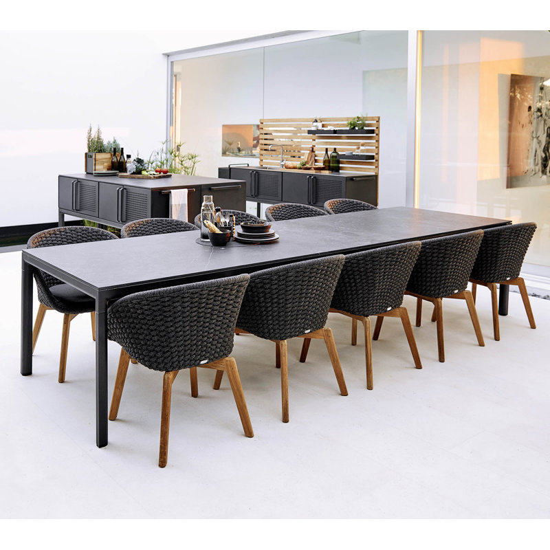Peacock Chair with Teak Legs, Gray, Dark Gray