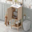 Meuble-lavabo autoportant de style français 20 po avec lavabo en céramique et porte à fermeture en douceur