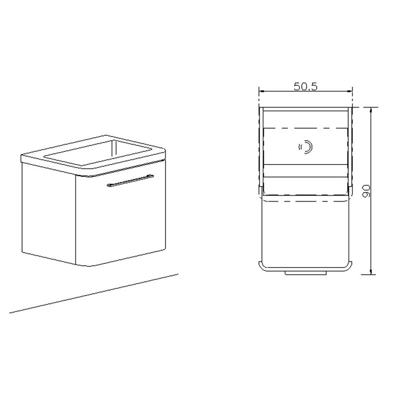 Daminik 505mm Single Bathroom Vanity with Integrated Ceramic Basin, White