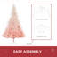 Arbre de Noël artificiel épinette non éclairé 6 pi avec branches réalistes et 800 pointes, rose
