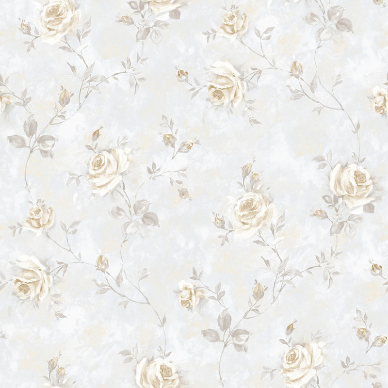 Makaila 10m x 53cm Matte Wallpaper Roll, Grey/Beige