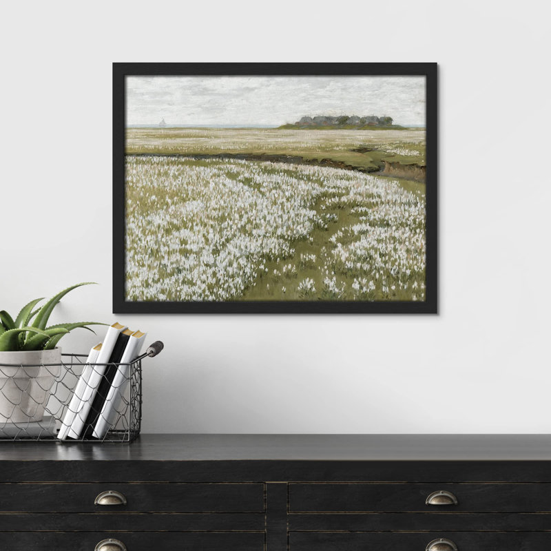 «White Flower Countryside Farm» sur papier, H 11 po x l 14 po, Noir