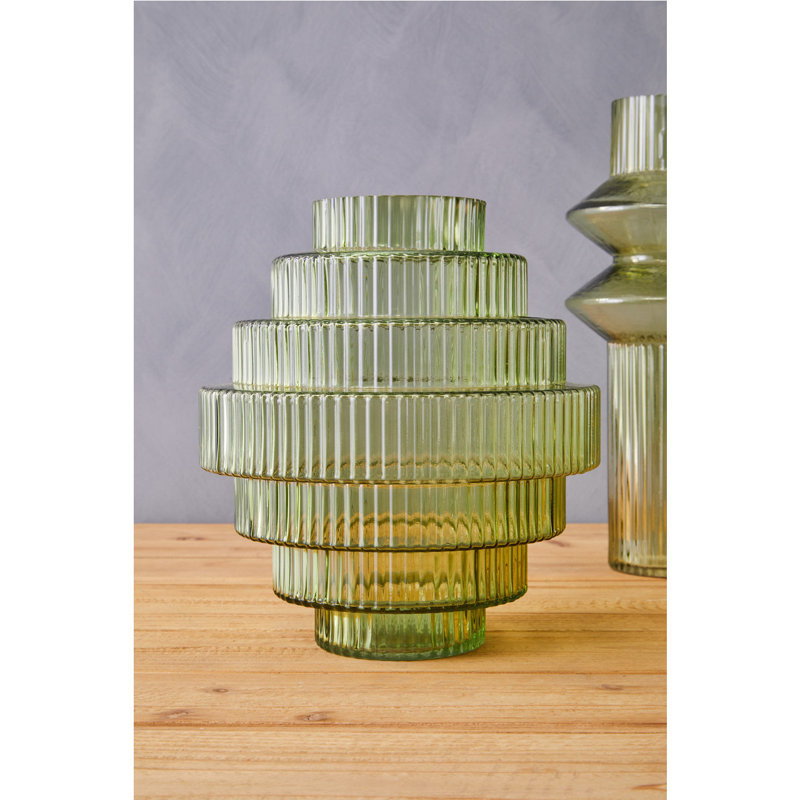 Oberlander Handmade Glass Table Vase, Green