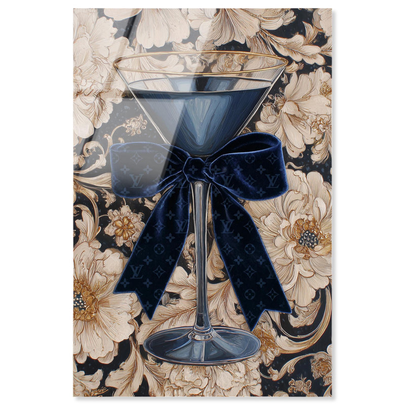 «Blue Velvet Martini Glam» par Art Remedy, H 15 po x l 10 po
