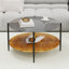 Table basse Mid-Century moderne avec plateau en verre-518309597