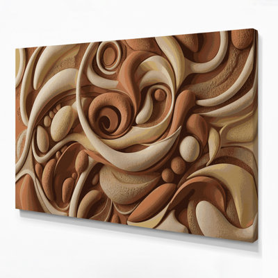 Biomorphic Abstraction 2 Brown Canvas Wall Art